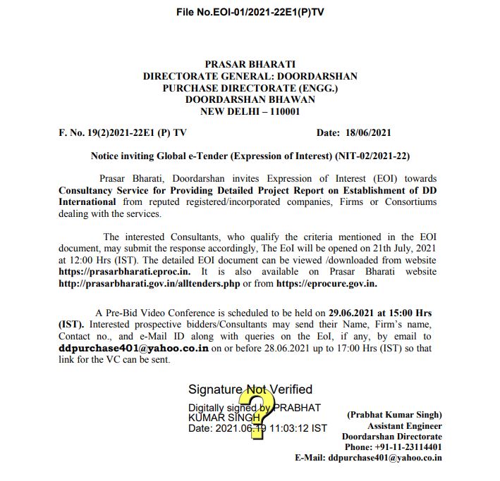 Notice inviting Global e-Tender (Expression of Interest) (NIT-02/2021 ...