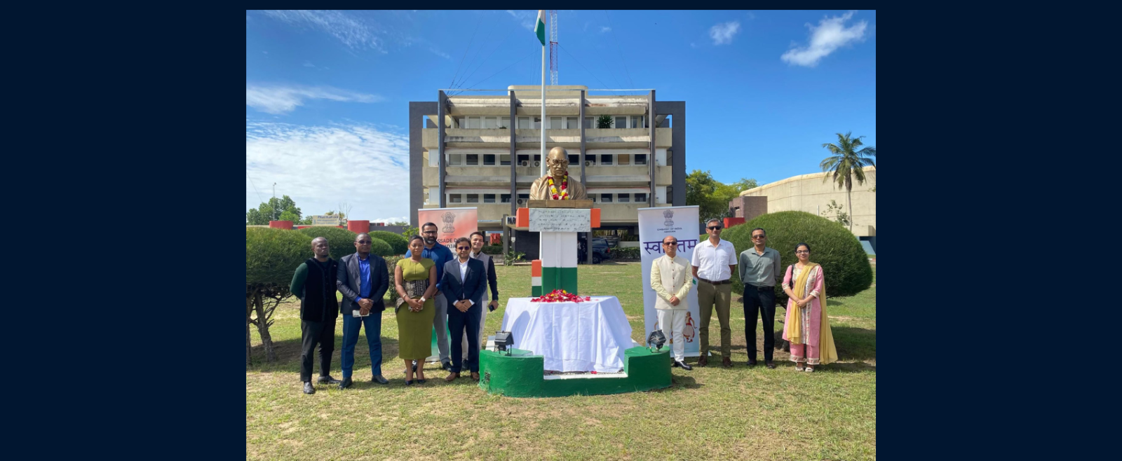 Floral tributes were paid to Mahatma Gandhi On GandhiJayanti