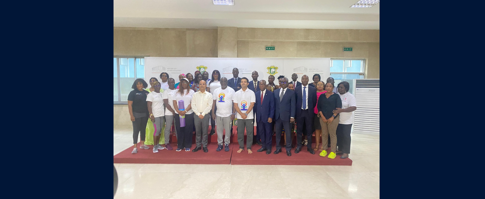 Weekly Yoga session at the Ministry of Foreign Affairs African Integration and Ivorians Abroad