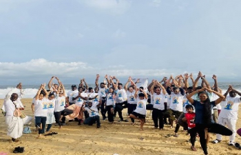 International Yoga Day at Aleria Beach, Bassam