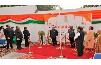 75th Republic Day of India - the flag unfurling ceremony