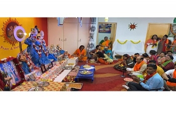 Pran Pratishtha Ceremony of Ram Mandir in Ayodhya Dham at Geeta Mandir in Abidjan